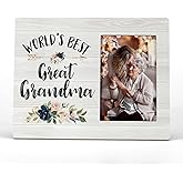 FONDCANYON World's Best Great Grandma Picture Photo Frame, Great Grandmother Baby Announcement Picture Frames, Great Grandma Gifts, Great Grandma Gifts For Birthday Christmas (4x6 Inch Photo)