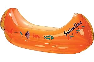 Swimline Inflatable Canoe Pool Float , Orange, 44"/22"/15"