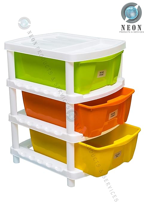 Veer Multipurpose Plastic Modular Multicolour 3 Drawer System