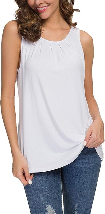 white loose tank top