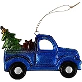 BESTOYARD Christmas Car Hanging Decorations Blue Vintage Truck Ornament for Home Office Holiday Tree Decor Unique Christmas