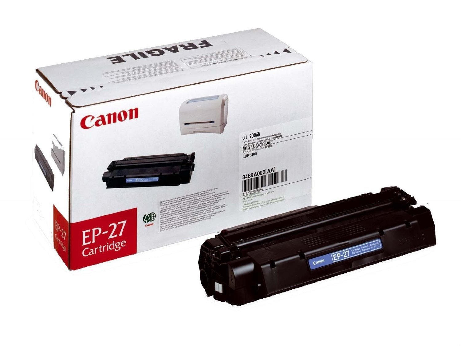Canon EP-27 - 8489A002 - 1 x Black - Toner Cartridge - For iSENSYS MF3220, MF3228, LaserBase MF3110, MF3228, MF3240, MF5730, MF5750