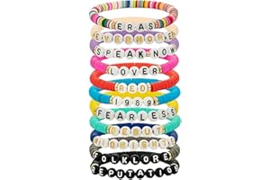 HONGKEIE Friendship Bracelet Lover 1989 Speak Now Fearless Bracelet Album Inspired Bracelet for Concert Outfit Gifts（11PCS）
