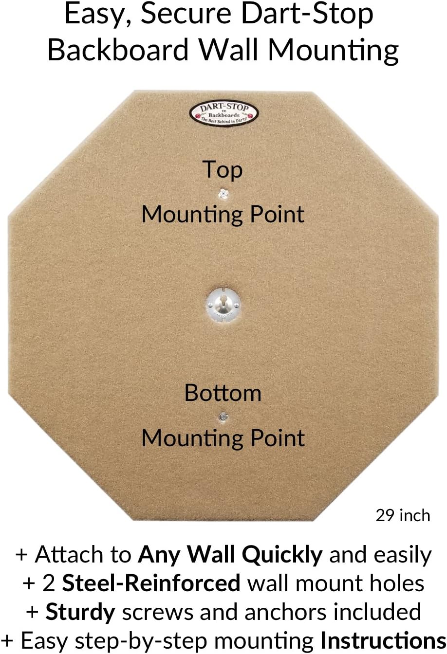 Dart-Stop 29 inch Burgundy Octagon Pro Dart Board Backboard | Wall Protector | Dartboard Surround : Television Mounts : Sports & Outdoors