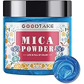GOODTAKE Light Blue Mica Powder, Natural Mica Powders for Epoxy Resin, Eye Shadow, Car Paint, Dye, Soap Making, Nail Polish, Candle Making, Bath Bombs - Epoxy Resin Color Pigment (Light Blue, 2 oz)