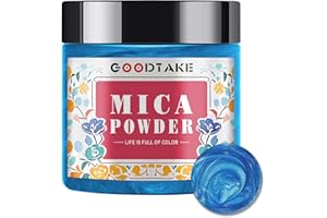 GOODTAKE Blue Mica Powder | Epoxy Resin Color Pigment | Pearlescent Color Pigment | Mica Powder for Resin Epoxy - for Soap Ma