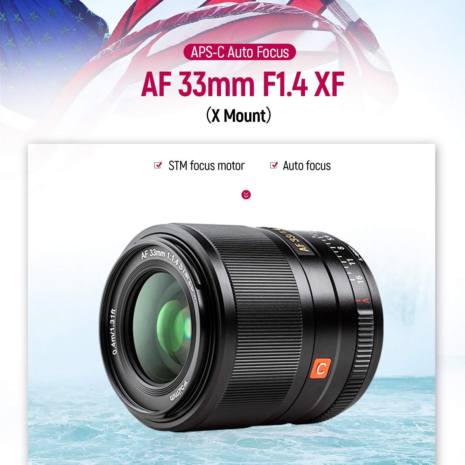 VILTROX AF 33mm f1.4 STM XF Lens Fixed Focus Lens Portrait Auto Focus Large Aperture For Fuji X mount Mirrorless Camera X-T3 X-H1 X20 X-T30 X-T20 X-T100 X-Pro2 - Image 4