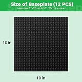Lekebaby Classic Baseplates 12 Pack 10x10 32x32 Stud 100% Compatible Black view 7