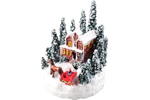 Christmas Village LED Lights Christmas Village House Figurines Battery Operated Christmas Village House for Garden