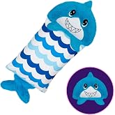 Happy Nappers Fluffaluff Pets Shark - Snap On Soft Plush Pillowcase | Cozy 3ft Character Cover Fits Standard or Queen Pillows. Machine Washable, Super Soft Huggable Buddy for Travel and Sleep