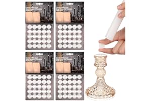 LemonRoad 100 Pcs Christmas Taper Sticky Wax Dots White Wax Candle Adhesive Dots Bulk Secure Placement Easy Clean Traceless Small Grips Taper Holders Accessories for DIY Crafts Party Supplies