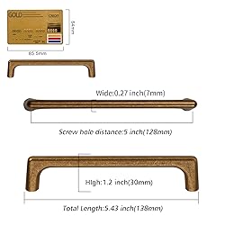Amerdeco 10 Pack Antique Brass Cabinet Pulls 5