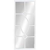 Kate and Laurel Cassat Casual Modern Window Wall Accent Mirror, White