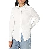 Amazon Essentials Women's Regular-Fit Stretch Poplin Button-Up Dress Shirt