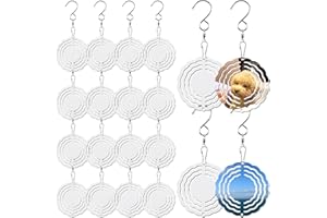 LaiHiulaan 20 Pcs Sublimation Wind Spinner Blanks 3 Inch Bulk Aluminum Metal Sublimation Blanks Product Heat Press Transfer Outdoor Garden Decoration Sublimation Blank Wind Spinners for DIY Gift