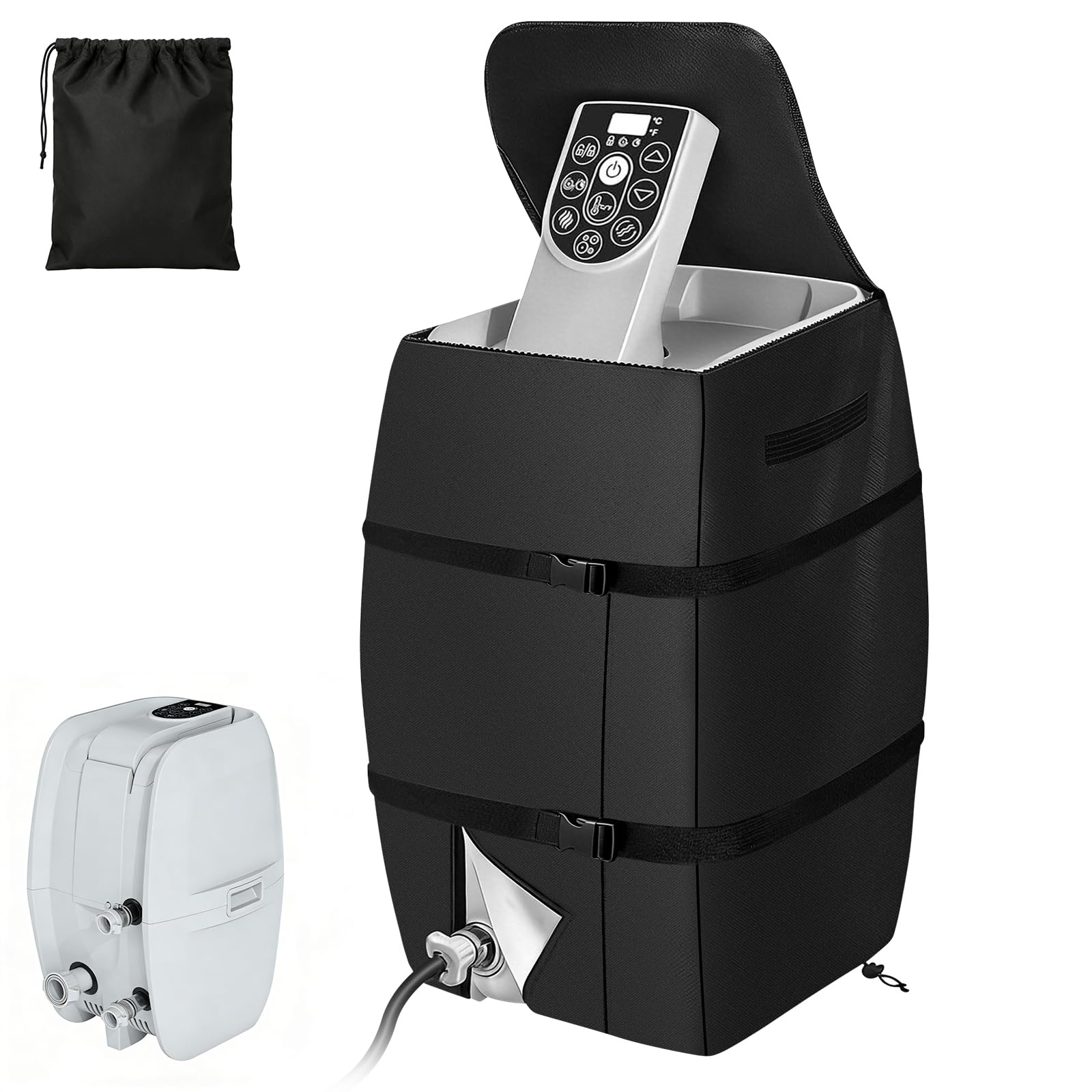 Mineup Hot Tub Spa Heater Pump Cover, Waterproof Dustproof Hot Tub Insulated Pump Cover, 43x38x54cm Water Heater Pump Covers, Weather Resistant UV-Proof Lazy Spa Heater Cover for Tub,Pool,Outdoor