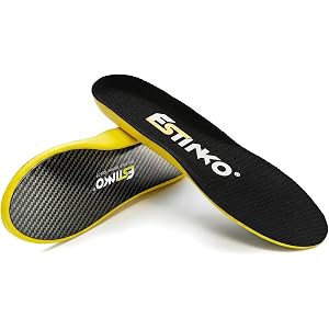 Estinko Carbon Fiber Performance Insoles - Customized Athletic Inserts for Basketball, Volleyball, Racquet Sports, Running &