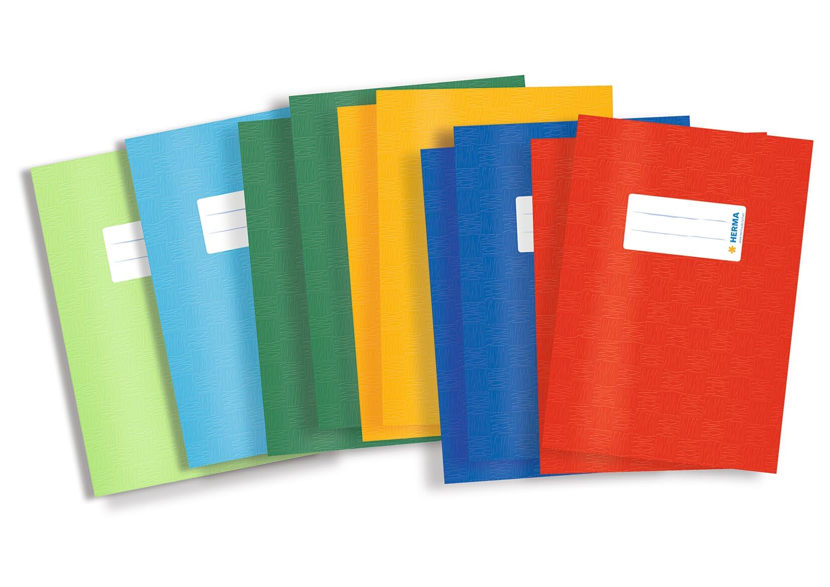HERMA Exercise Book Cover A5, with Inscription Label, Made of wipeable and Sturdy Plastic, Slip on Cover Jackets for School, Pack of 10, Assorted Colours,19996 โ image 1