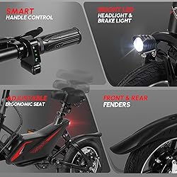 LEADZM Electric Bike for Adults,14" Folding