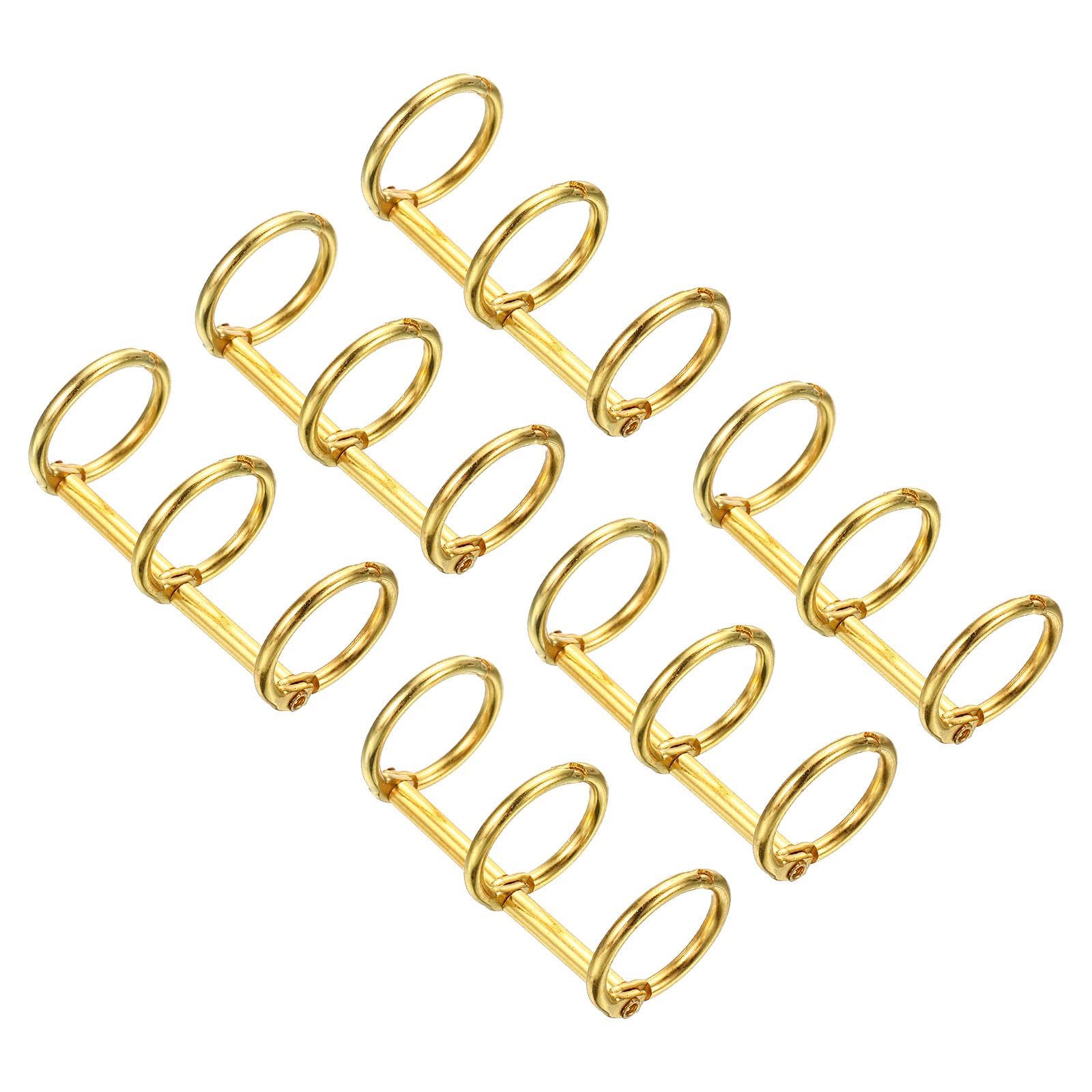 PATIKIL 0.63" Dia 3-Rings Book Rings, 6 Pack Metal Binder Rings Loose Leaf Ring Detachable for Office Desk Calendar Photo Album, Gold Tone