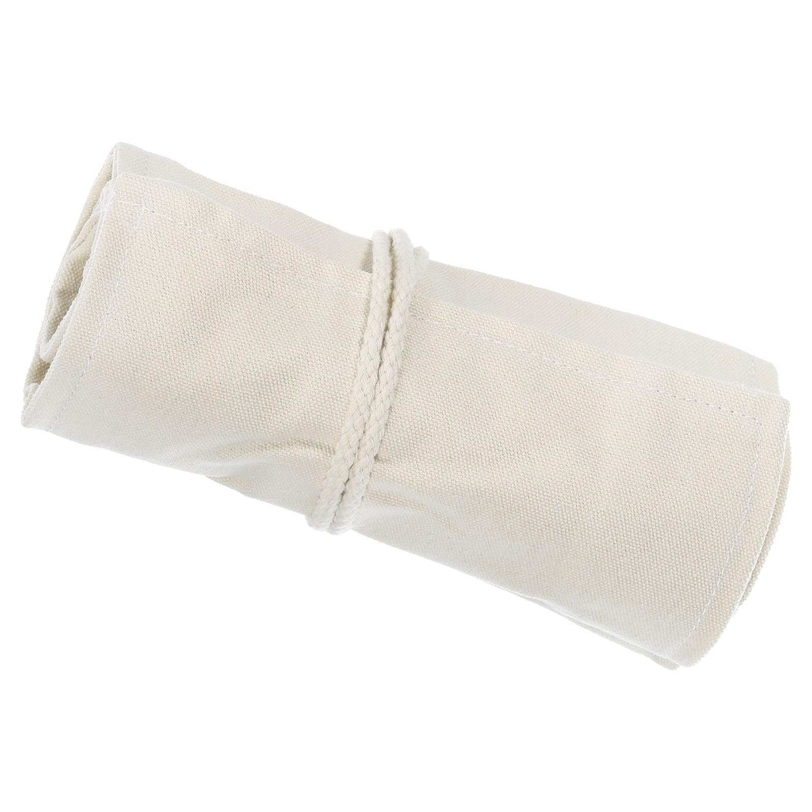 PATIKIL Handmade 48 Slots Roll Up Pencil Case, Canvas Pencil Wrap Pouch Pen Holder Organizer for Artist Drawing Coloring Sketching, White