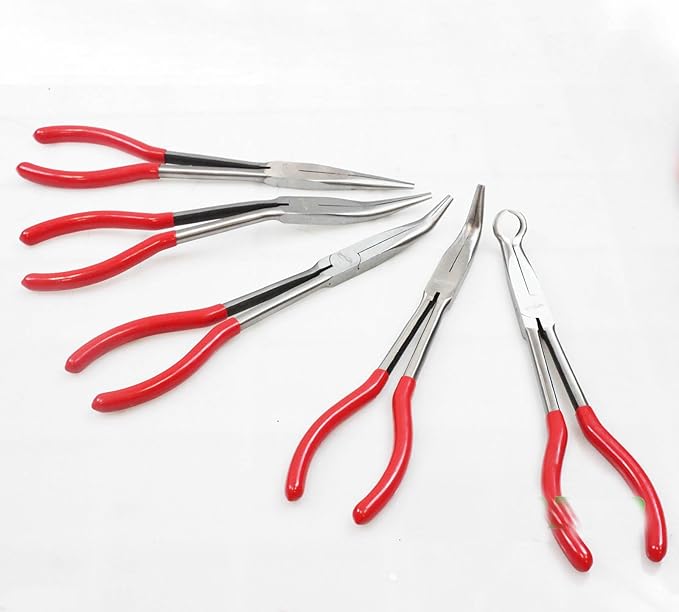 5 Pcs 11" Long Needle Nose Pliers Set Long Reach Tool
