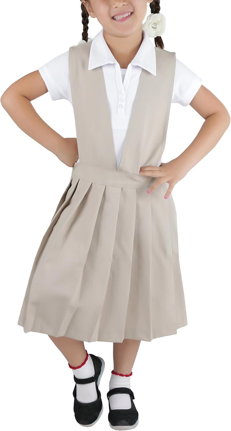 ToBeInStyle Girl's Uniform Jumper Dress: Clothing