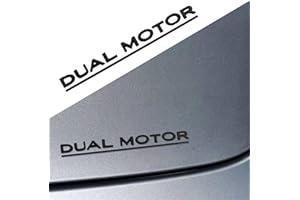 YHCDSEA Dual Motor Badge Emblem Sticker Plaid Decor Compatible for Model 3 Y X S Accessories (Matt Black-Black Line)