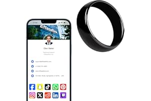EFFASAFLINK Customized Online Profile, Digital Business Card, NFC Ring, Tap to Share Social Information, for iPhone & Android (#8)