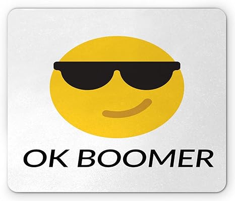 Ok Boomer Tappetino Per Mouse Grafica Divertente Con Frase Meme Emoji Face Con Occhiali Da Sole Gomma Antiscivolo Gialla Amazon It Elettronica