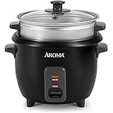 Aroma Housewares ARC-363-1NGB 3 Uncooked/6 Cups Cooked Rice Cooker, Steamer, Multicooker, 2-6 cups, Black