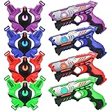 TINOTEEN Laser Tag Guns Set with Vests Guns Set of 4 Players