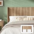 mopio Brooklyn 80.8" Headboard Only, Wood Headboard, Modern Farmhouse, Boho, Wall Mount, Fluted Panel, Wingback Design (Golden Oak, King)
