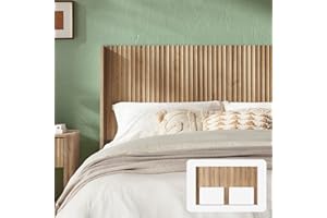 mopio Brooklyn 80.8" Headboard Only, Wood Headboard, Modern Farmhouse, Boho, Wall Mount, Fluted Panel, Wingback Design (Golden Oak, King)