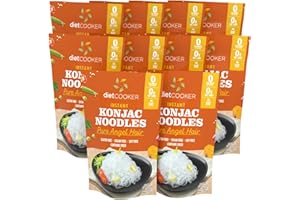 Shirataki Noodle, DIET COOKER Premium Konjac Noodle, Keto & Vegan Friendly, 9.52 oz, Odor Free, Low Calorie Pasta, Zero Net Carbs, Healthy Diet Food - Angel Hair (10 Packs)