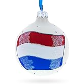 Flag of Netherlands Glass Ball Christmas Ornament 3.25 Inches