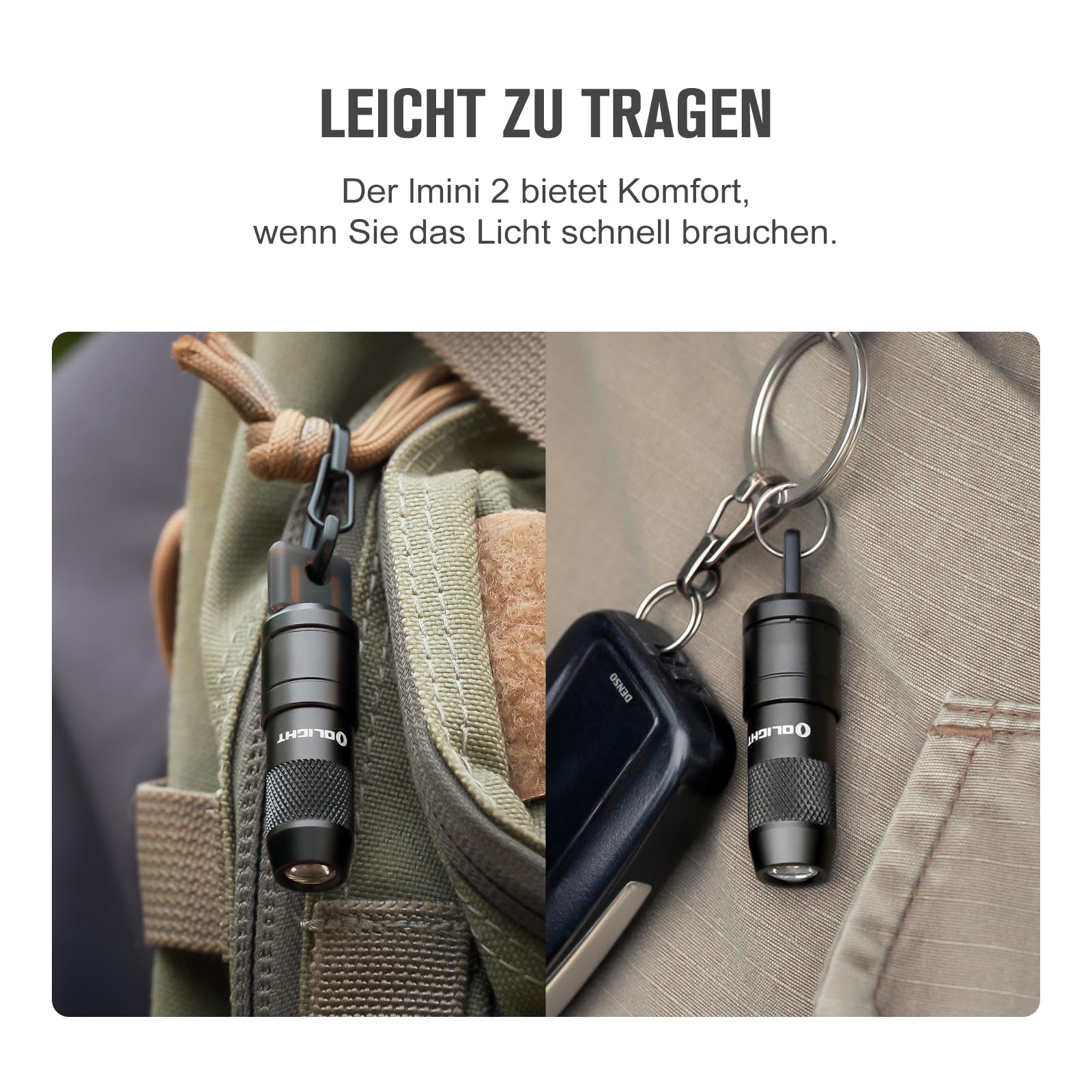 OLIGHT iMini 2 Mini LED USB-Aufladbare Taschenlampe Schlüsselhänger mit magnetischen Basis, 50LM 19,5g EOS Schlüsselbund Handlampe, IPX6 Kleine Flashlight für Camping, Outdoor, Notfälle (OD Green) 8