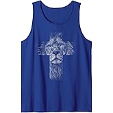 Christian Jesus Lion of Tribe Judah Cross Gift for Men Women Tank Top