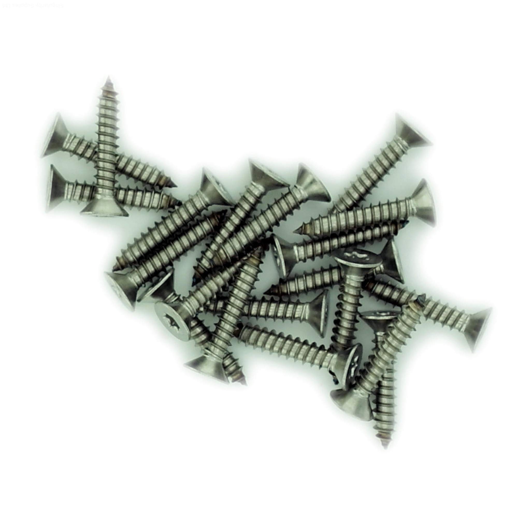 No.6 x 0.5 (3.5mm x 13mm) TX Countersunk Self-Tapping Screw - Stainless Steel (A2) (Pack of 20)