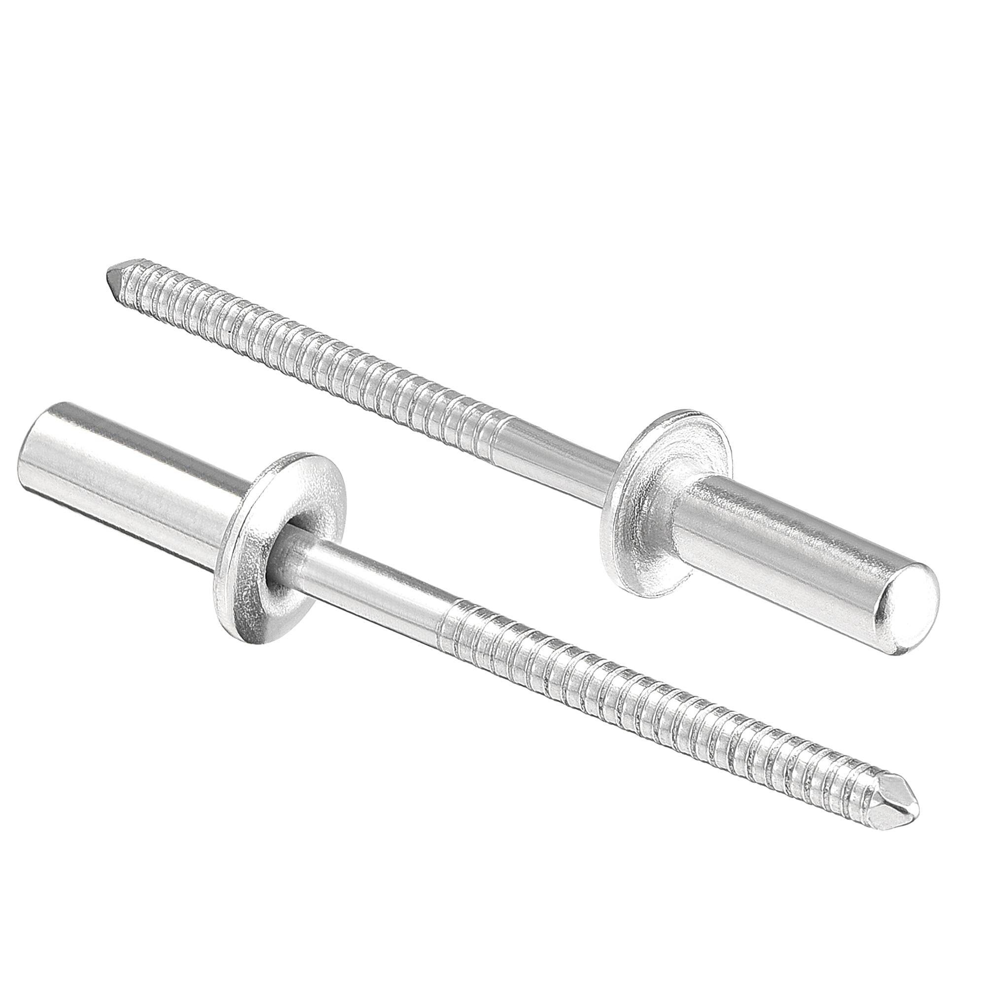 sourcing map Blind Rivets, 304 Stainless Steel Pull Rivets Core Decoration Rivets 4mm Diameter 13mm Grip Length Close End Silver Tone, 25pcs