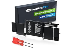 NinjaBatt Battery A1502 A1582 for Apple MacBook Pro Retina 13” A1493 [Early 2015, Mid 2014, Late 2013] - High Performance [75Wh/11.42V]