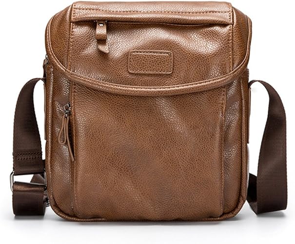 Amazon Angelo ショルダーバッグ メンズ 大容量 Ipad 収納可 ショルダー メッセンジャーバッグ 通勤 防水 Puレザー ワンショルダー 縦型 軽量 お出かけ アウトドア 人気 シューズ バッグ