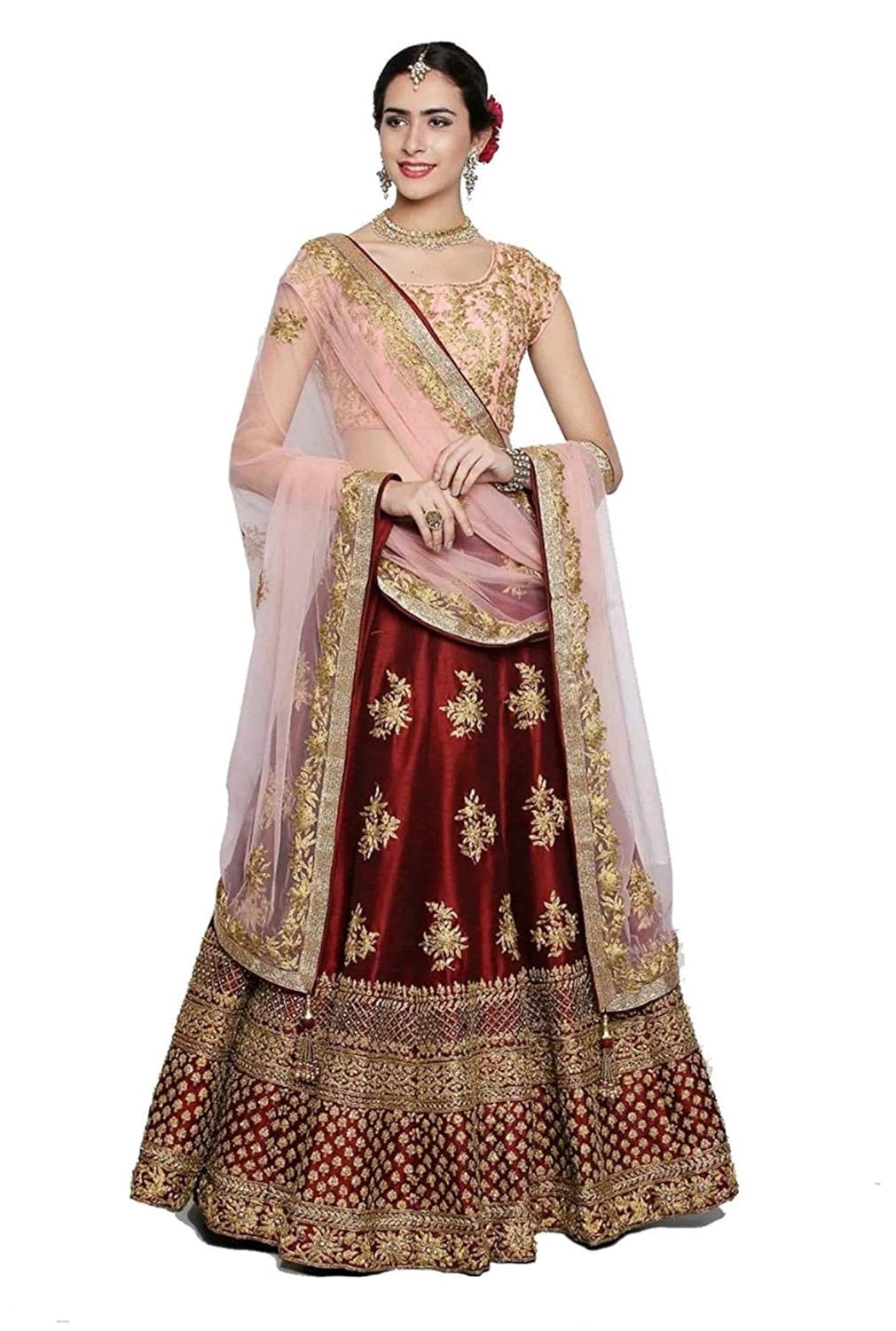 jeet fashion embroidered lehenga choli (red)