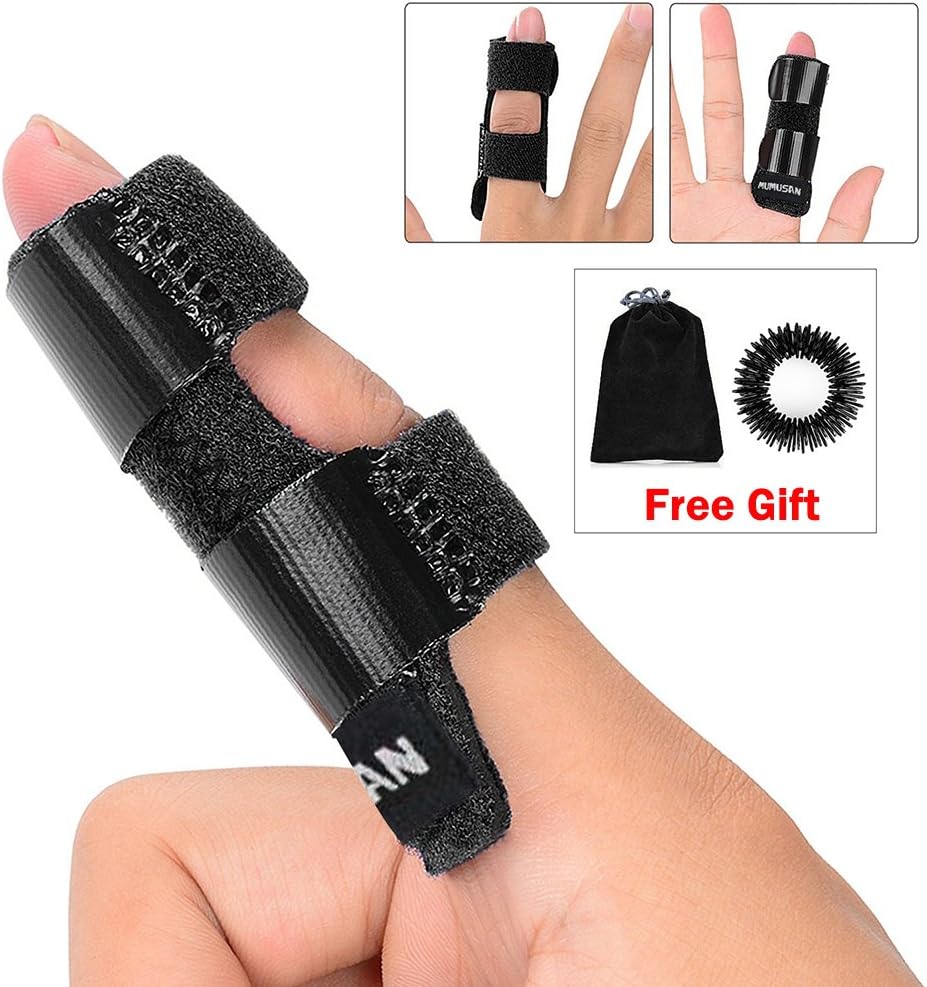 MUMUSAN Finger Extension Splint for Trigger Finger, Acupressure Massage Rings, Pain Relief from Stenosing Tenosynovitis, Finger splints Braces for Arthritis, Wounds, Malleable Metallic Hand Splint fi: Health & Personal Care