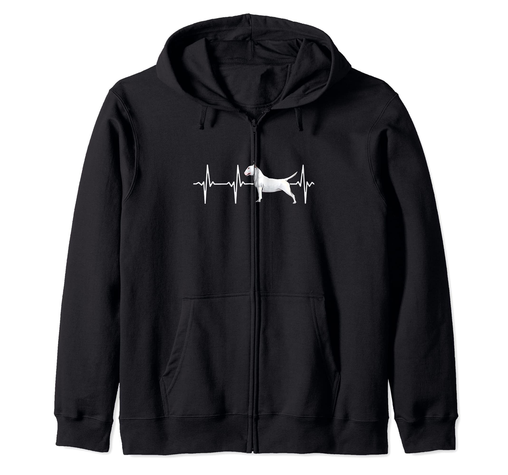 Bull Terrier Heartbeat Love My Dog Zip Hoodie