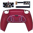 eXtremeRate Cosmic Red Rubberized Grip Programable RISE4 Remap Kit for PS5 Controller BDM 010 & BDM 020, Upgrade Board & Redesigned Back Shell & 4 Back Buttons for PS5 Controller -Without Controller