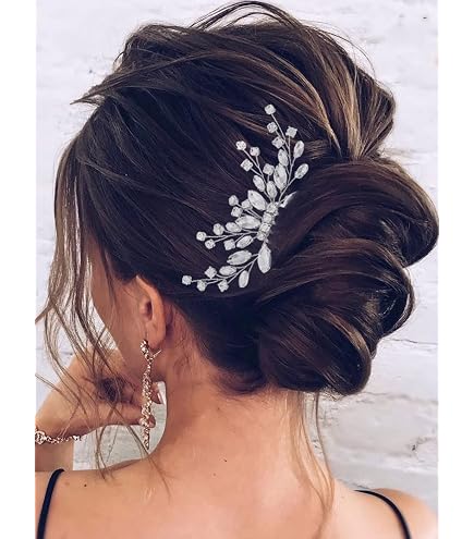 Amazon.com : GENBREE Rhinestone Bride Wedding Hair Vine  display picture 2