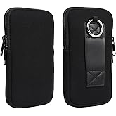 Cell Phone Waist Belt Bag Men, Nylon Phone Belt Holder, Smartphone Belt Clip Pouch Small, 6.9" Phone Belt Holster Travel Neck Passport Pouch for iPhone 16 15 14 13 12 Pro Max 8Plus Samsung S25 24Ultra