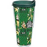 Tervis Warner Brothers Elf Ninny Pattern Christmas Holiday Movie Made in USA Double Walled Insulated Tumbler Travel Cup Keeps Drinks Cold & Hot, 24oz, Clear