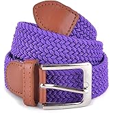 Umo Lorenzo Stretch Braided Woven Golf Belts without Holes, Elastic Casual Belts for Men and Women